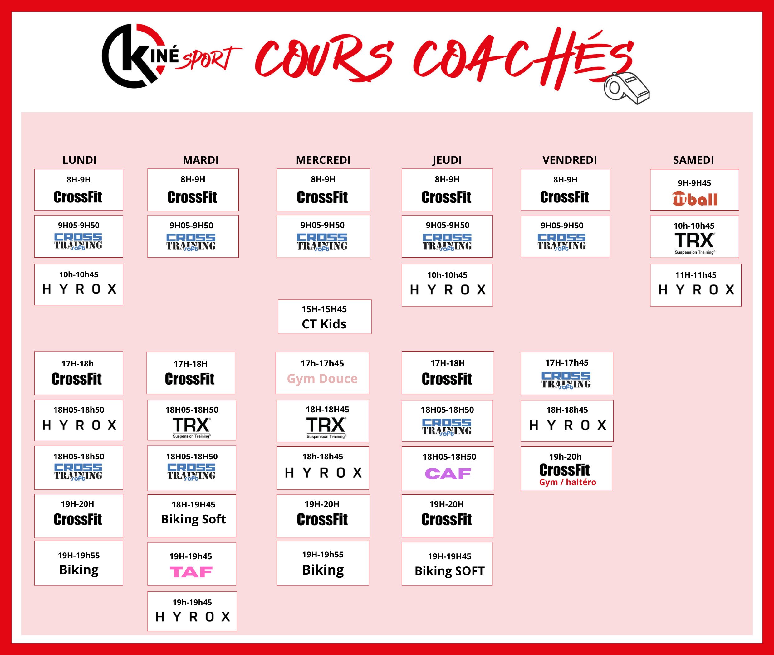 planning cours coachés 15/04/2025