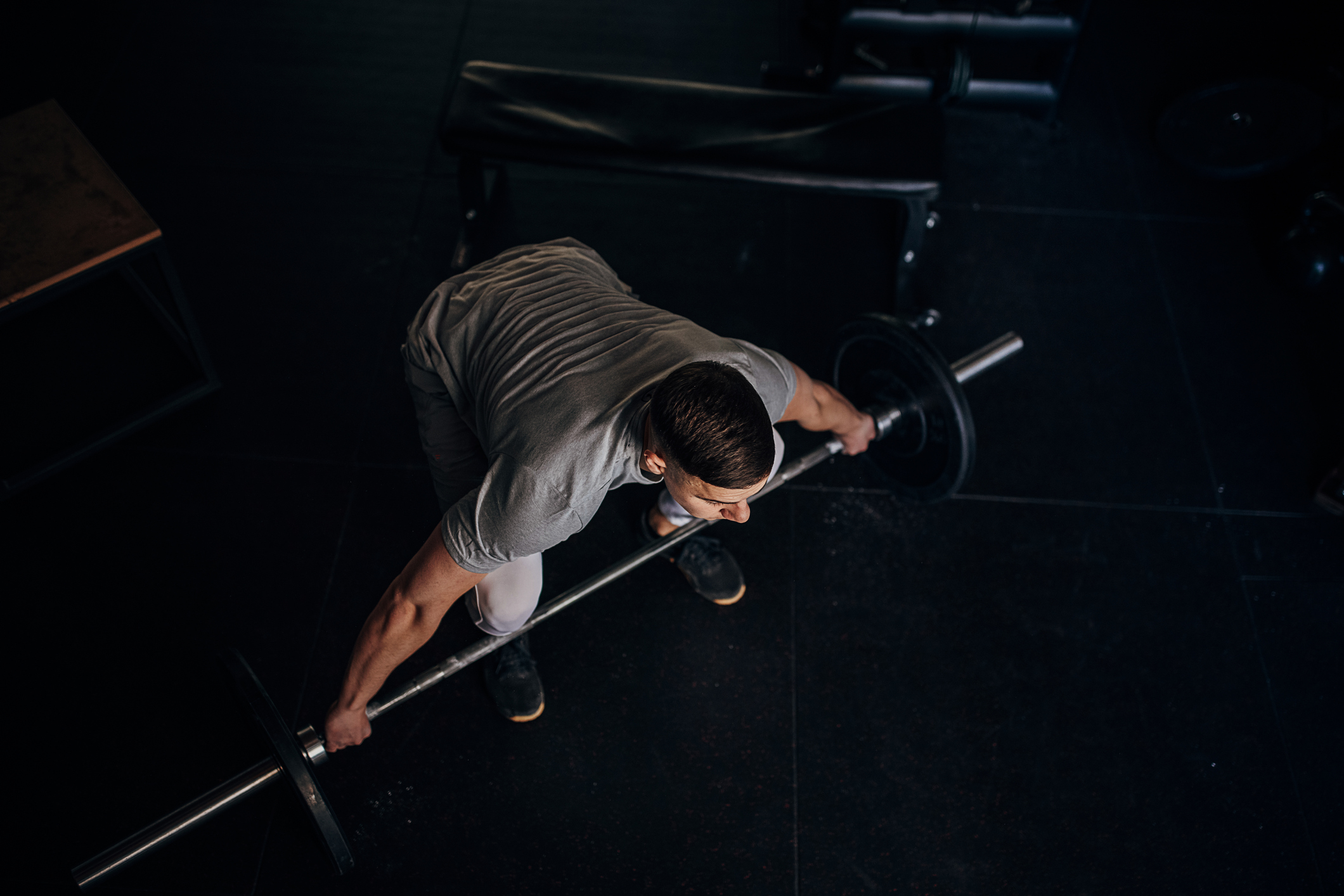 Man weightlifting in gym