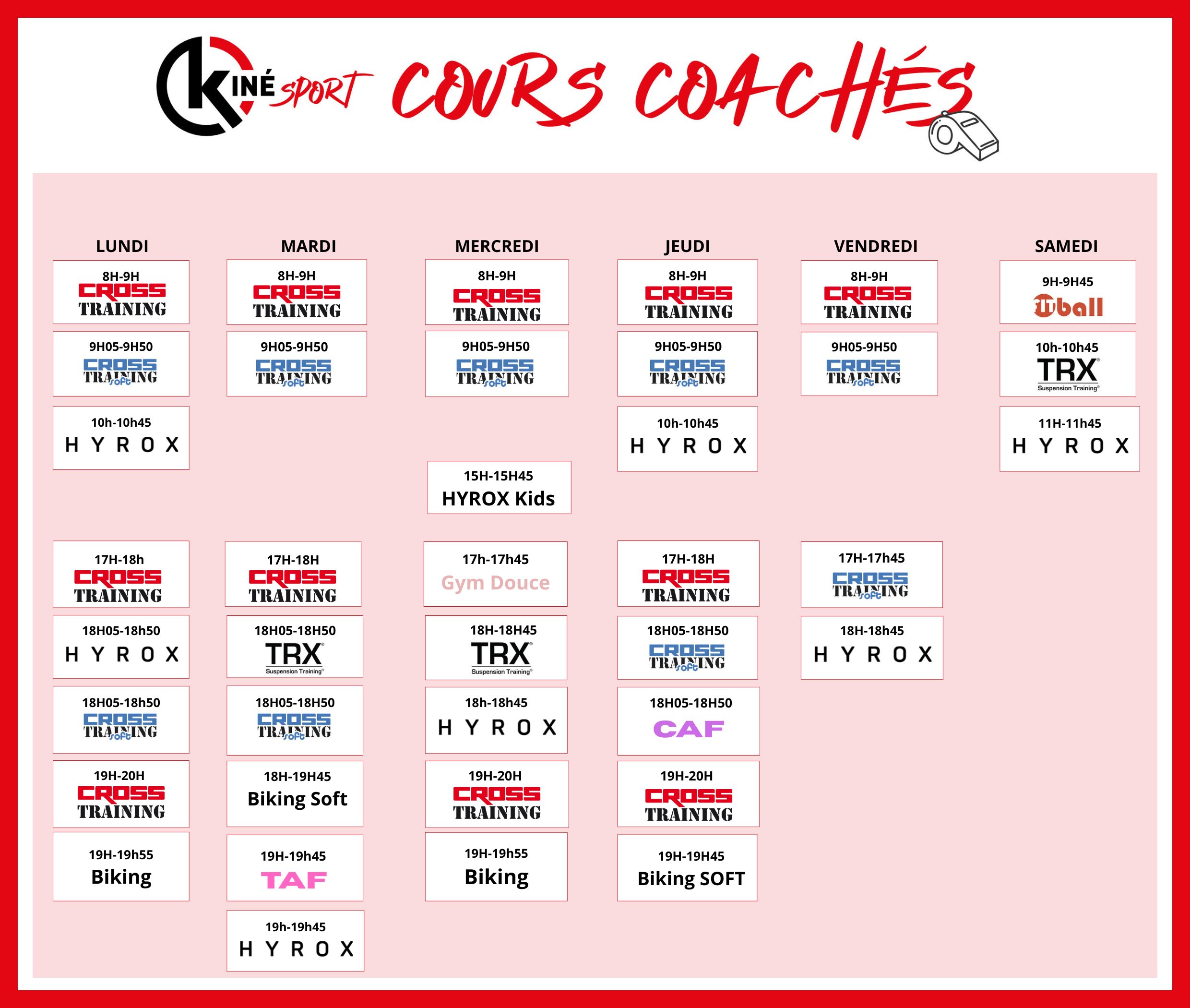planning cours coachés 15/04/2025
